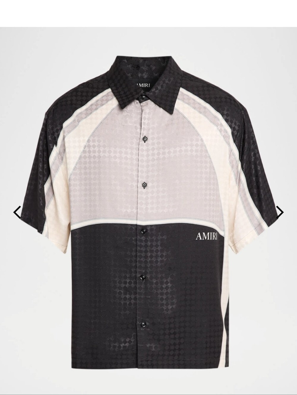 Amiri Black and White Short Sleeve Button Shirt